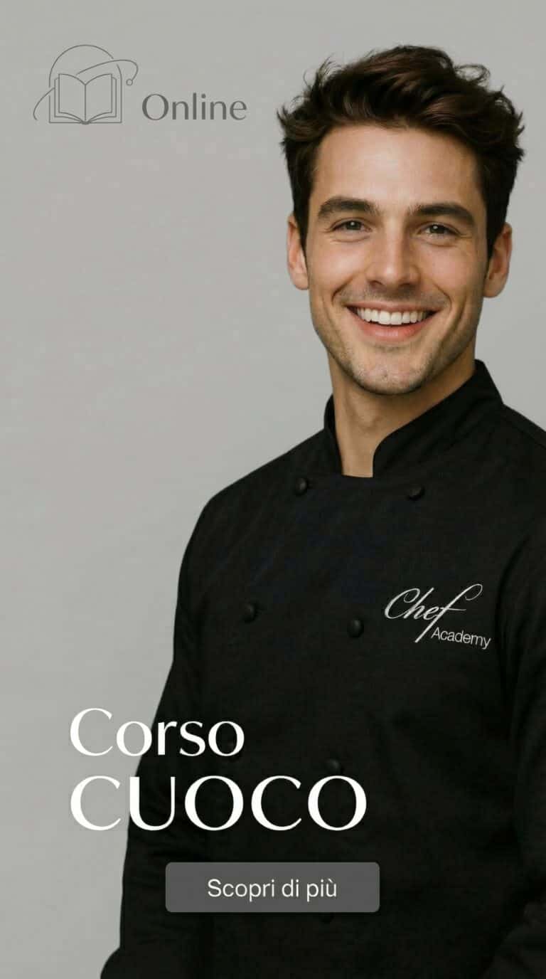 Allievo in divisa professionale, immagine di presentazione del Corso per CUOCO online di Chef Academy.