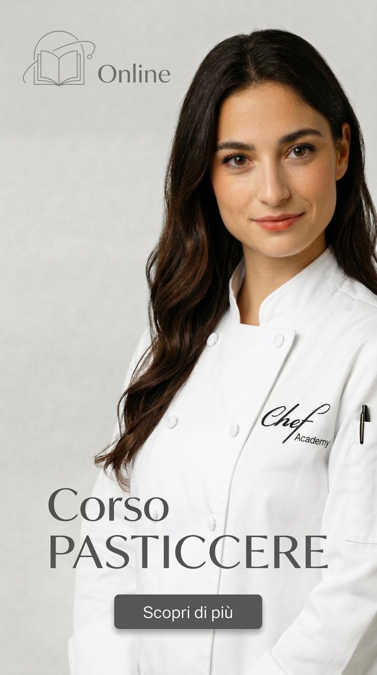 Allieva in divisa professionale, immagine di presentazione del Corso per Pasticcere online di Chef Academy.